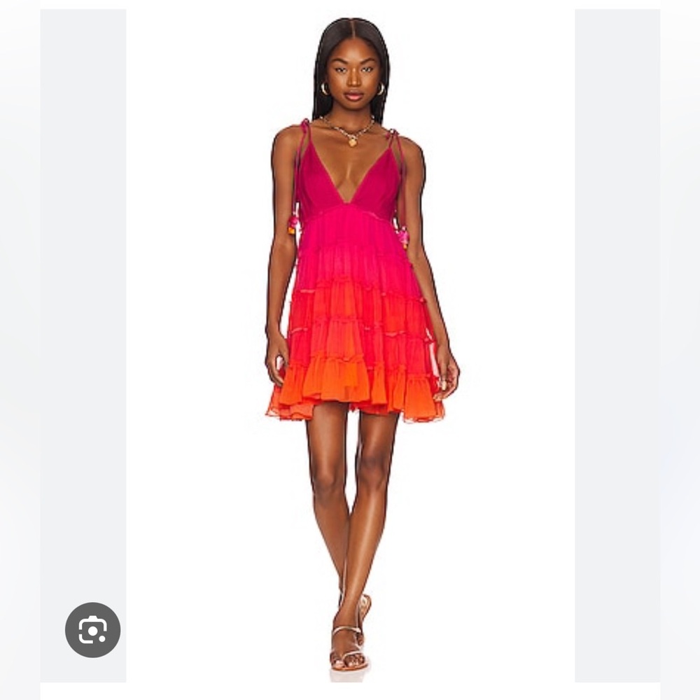 Rococo Sand Fuchsia and Tangerine Dress Sz P